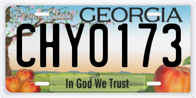 GA license plate CHY0173