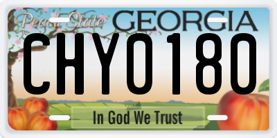 GA license plate CHY0180