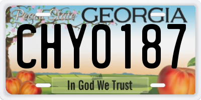 GA license plate CHY0187
