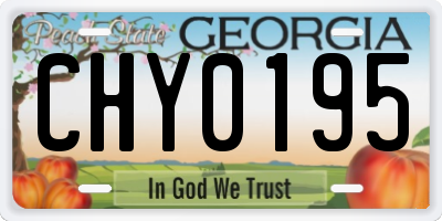 GA license plate CHY0195