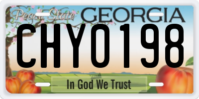 GA license plate CHY0198