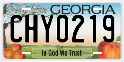 GA license plate CHY0219