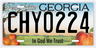 GA license plate CHY0224
