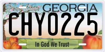 GA license plate CHY0225