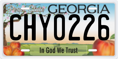 GA license plate CHY0226