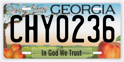 GA license plate CHY0236