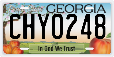 GA license plate CHY0248