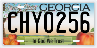 GA license plate CHY0256