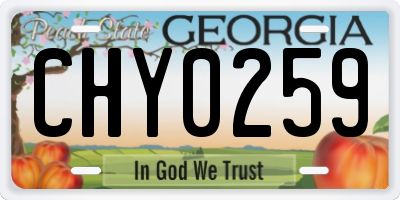 GA license plate CHY0259