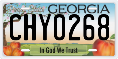 GA license plate CHY0268