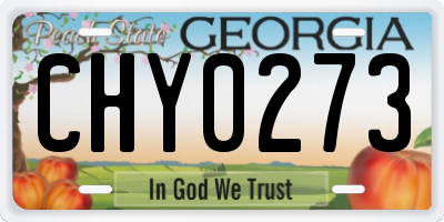 GA license plate CHY0273