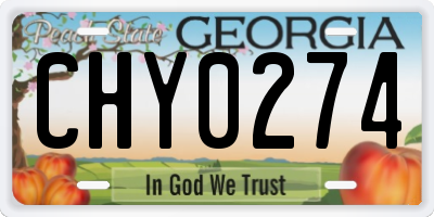 GA license plate CHY0274