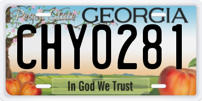 GA license plate CHY0281