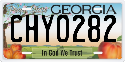 GA license plate CHY0282