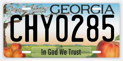 GA license plate CHY0285