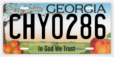 GA license plate CHY0286
