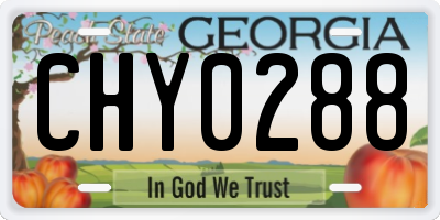 GA license plate CHY0288
