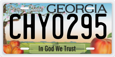 GA license plate CHY0295