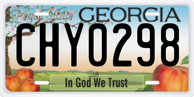 GA license plate CHY0298