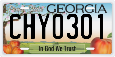 GA license plate CHY0301