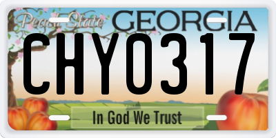 GA license plate CHY0317