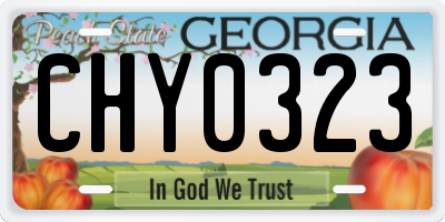 GA license plate CHY0323