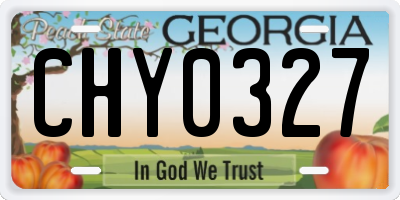 GA license plate CHY0327