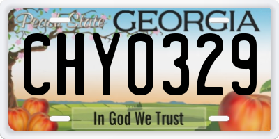 GA license plate CHY0329