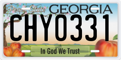 GA license plate CHY0331
