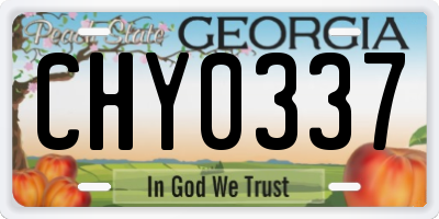 GA license plate CHY0337