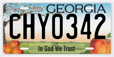 GA license plate CHY0342