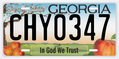 GA license plate CHY0347
