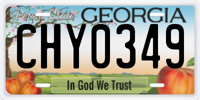 GA license plate CHY0349