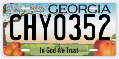 GA license plate CHY0352