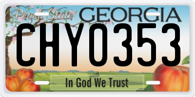 GA license plate CHY0353