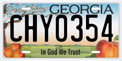 GA license plate CHY0354