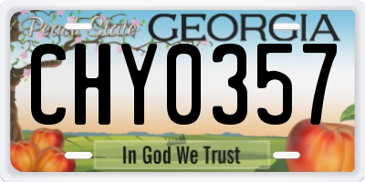 GA license plate CHY0357