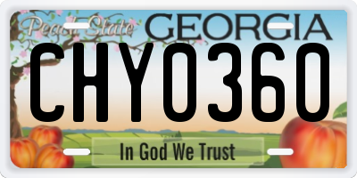 GA license plate CHY0360