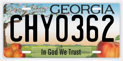 GA license plate CHY0362