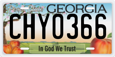 GA license plate CHY0366