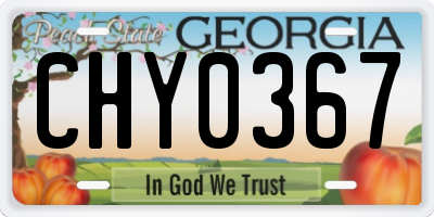 GA license plate CHY0367