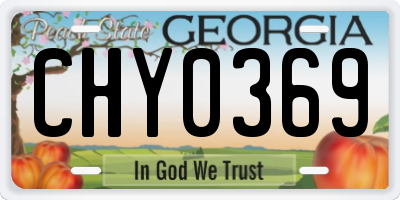 GA license plate CHY0369