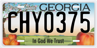 GA license plate CHY0375