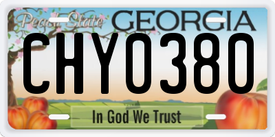 GA license plate CHY0380