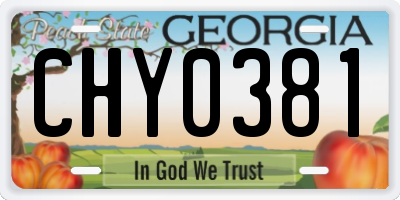 GA license plate CHY0381