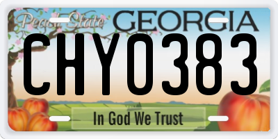 GA license plate CHY0383