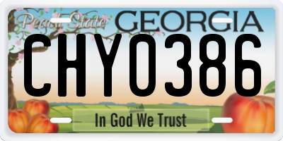 GA license plate CHY0386