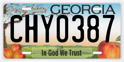 GA license plate CHY0387