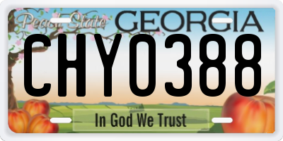 GA license plate CHY0388