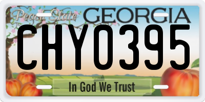 GA license plate CHY0395